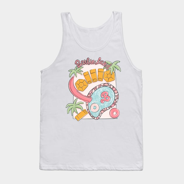 Barbie Land Pool Party Tank Top by Taylor Thompson Art